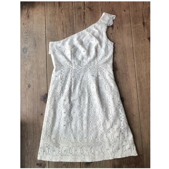 One Shoulder Sheath Dress white Lace - Picture 1 of 1